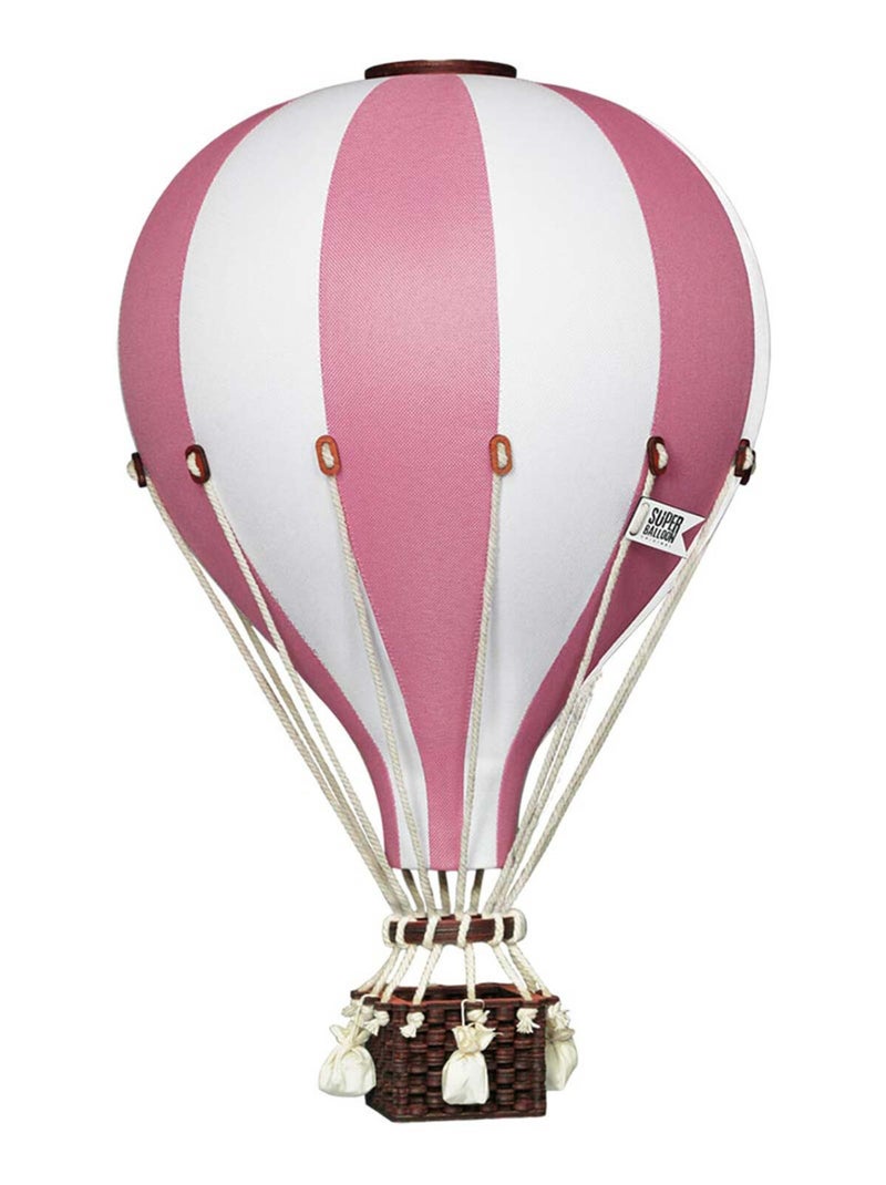 Montgolfière décorative Ø 30 cm / hauteur 50 cm Blanc Rose foncé - Kiabi