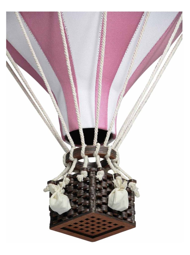Montgolfière décorative Ø 30 cm / hauteur 50 cm Blanc Rose foncé - Kiabi