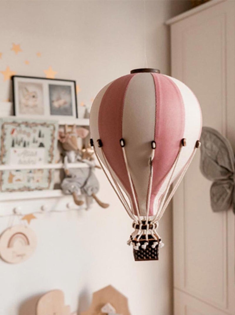 Montgolfière décorative Ø 30 cm / hauteur 50 cm Blanc Rose foncé - Kiabi