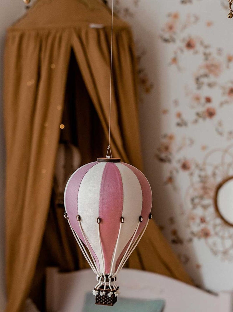 Montgolfière décorative Ø 30 cm / hauteur 50 cm Blanc Rose foncé - Kiabi