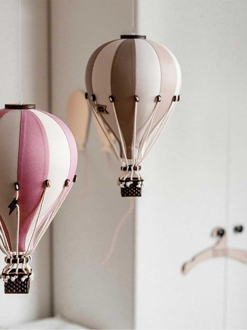 Montgolfière décorative Ø 30 cm / hauteur 50 cm Blanc Rose foncé - Kiabi