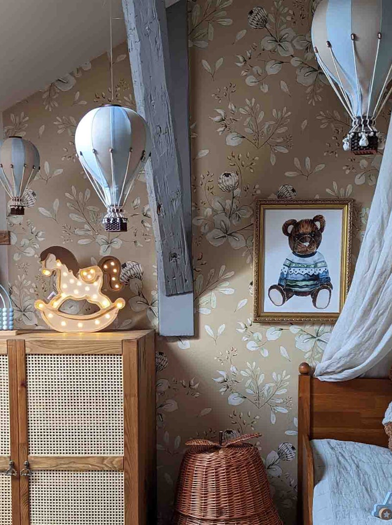 Montgolfière décorative Ø 30 cm / hauteur 50 cm Bleu Beige - Kiabi