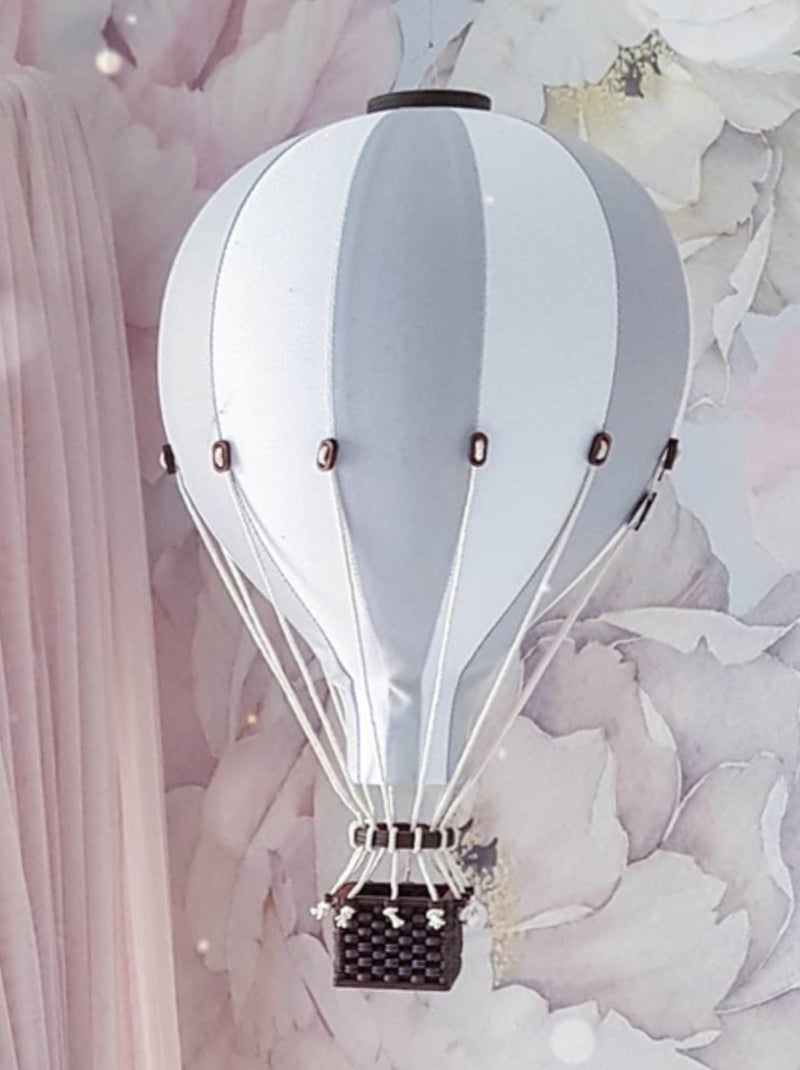 Montgolfière décorative Ø 30 cm / hauteur 50 cm Gris Blanc - Kiabi