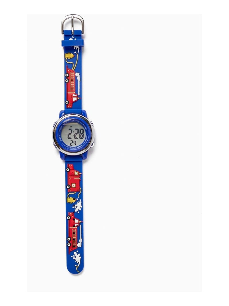 Montre avec Camions de Pompiers Bleu - Kiabi