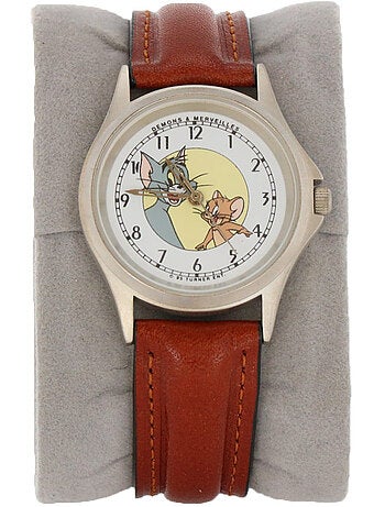 Montre bracelet ronde style cuir 'Tom et Jerry' et Tex Avery Looney Tunes