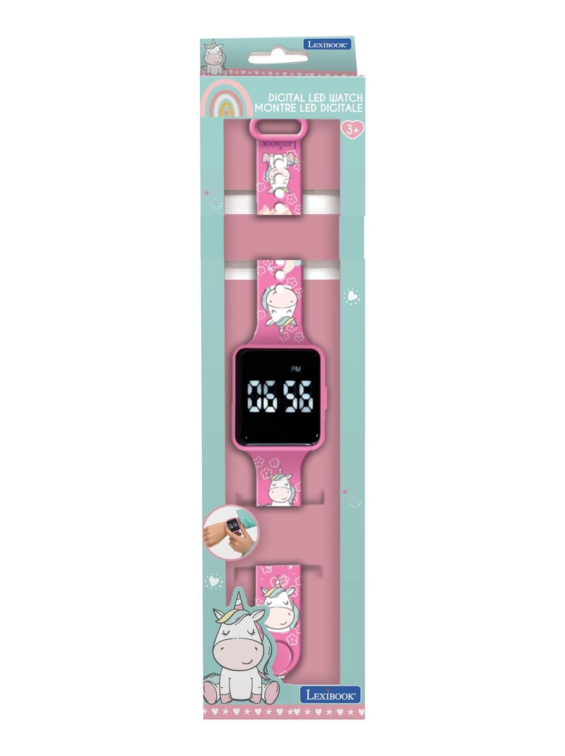 Montre digitale LED Licorne Rose - Kiabi