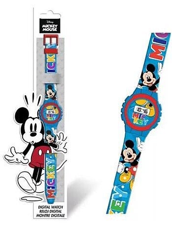 Montre enfant - disney - mickey mouse - affichage digital - bleu - bracelet plastique 29 cm