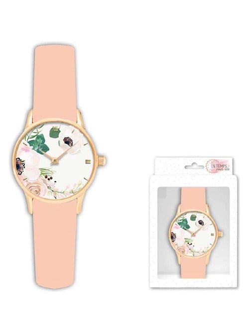 Montre fantaisie Fleurs Beige pour Femme - Kiabi