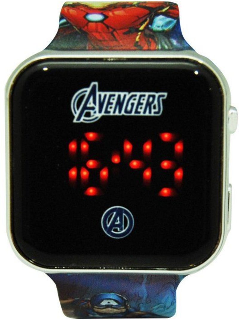 Montre led avengers avec fonctions heure et date Noir - Kiabi