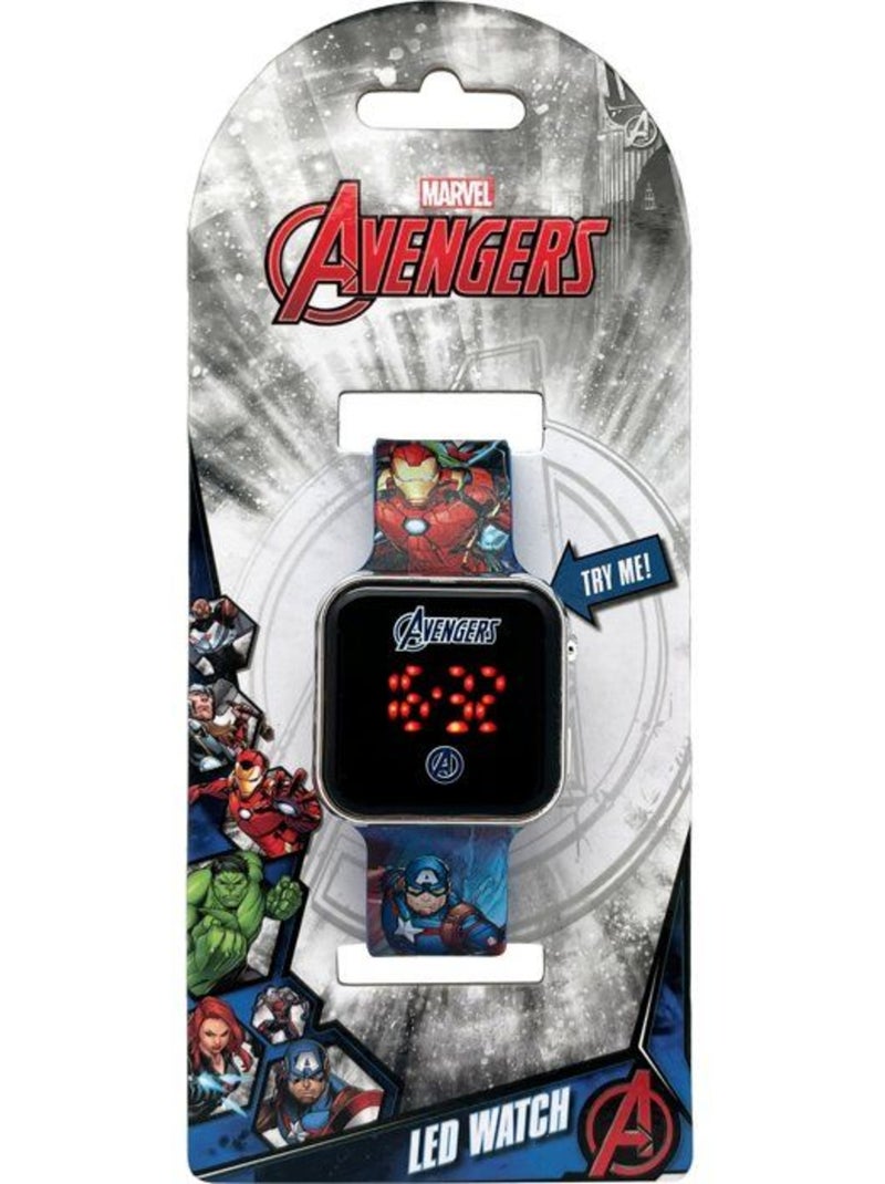 Montre led avengers avec fonctions heure et date Noir - Kiabi