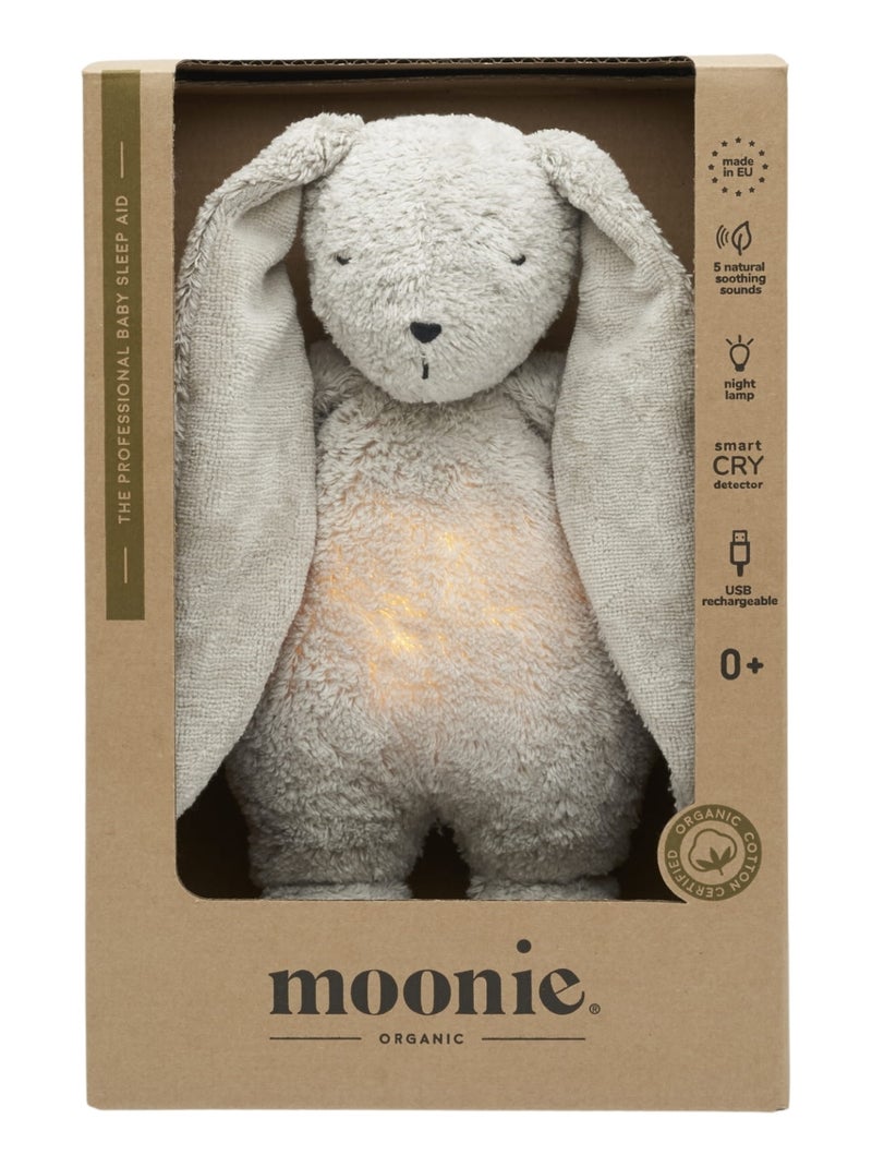 Moonie - Peluche veilleuse lapin nature bio Gris - Kiabi