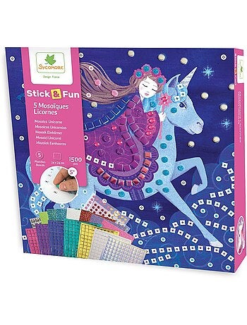 Mosaïques - sycomore - stick'n fun - licornes - dès 5 ans