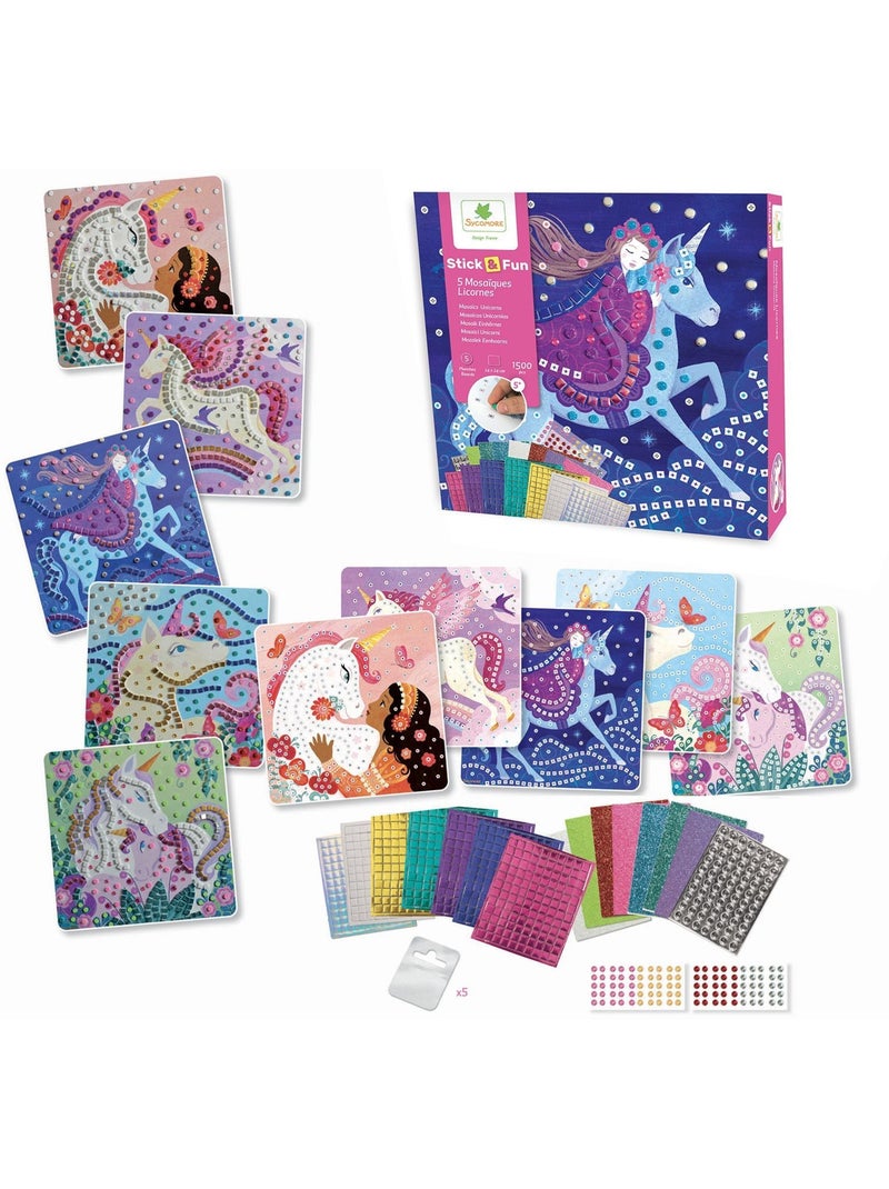 Mosaïques - sycomore - stick'n fun - licornes - dès 5 ans Rose - Kiabi