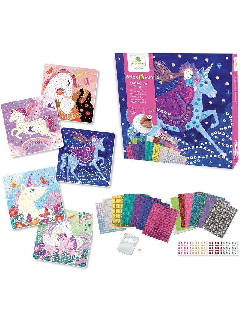 Mosaïques - sycomore - stick'n fun - licornes - dès 5 ans Rose - Kiabi