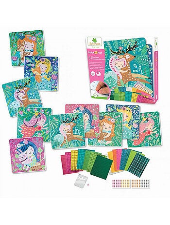 Mosaïques - sycomore - stick'n fun - princesses des bois - dès 5 ans