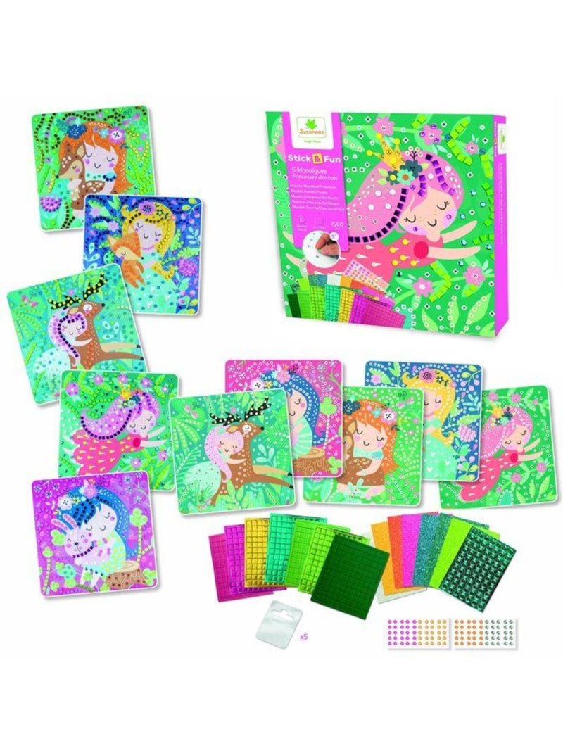 Mosaïques - sycomore - stick'n fun - princesses des bois - dès 5 ans Rose - Kiabi