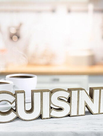 Mot à poser décoratif en bois cuisine