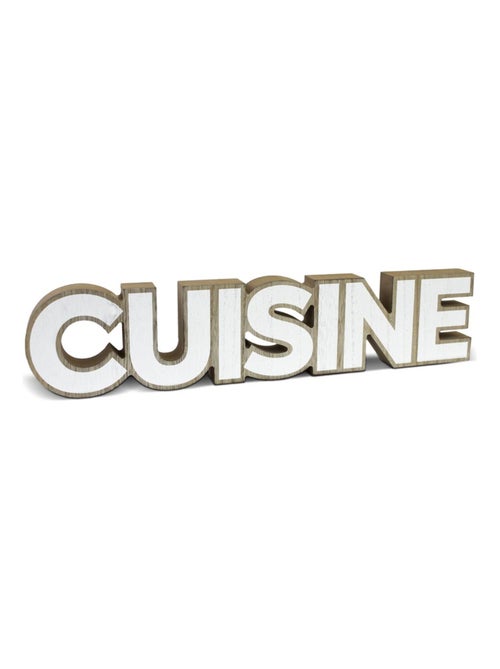 Mot à poser décoratif en bois cuisine - Kiabi