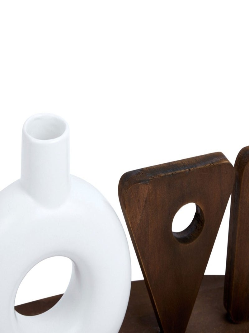 Mot déco à poser céramique et Mdf LOVE Marron - Kiabi