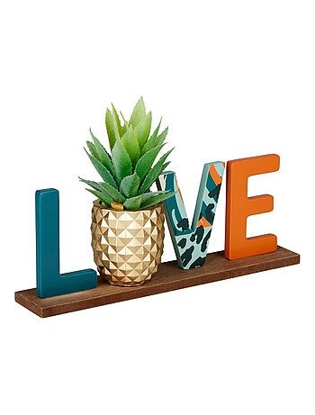 Mot déco LOVE ananas doré à poser
