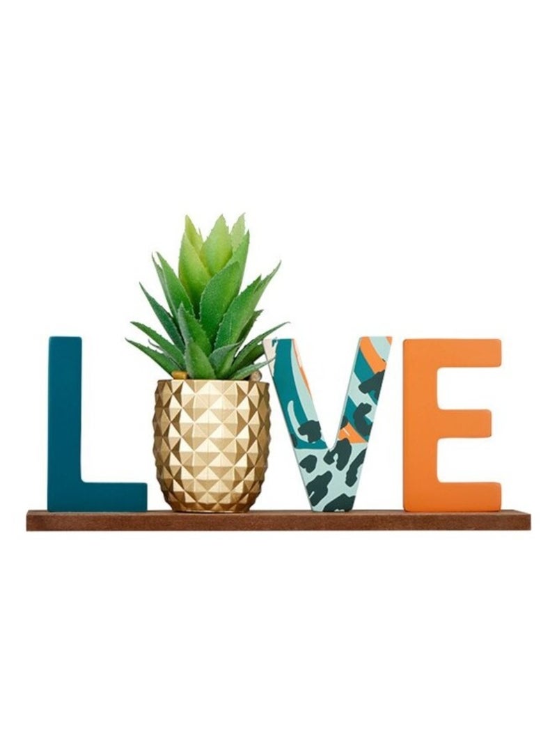Mot déco LOVE ananas doré à poser Multicolore - Kiabi