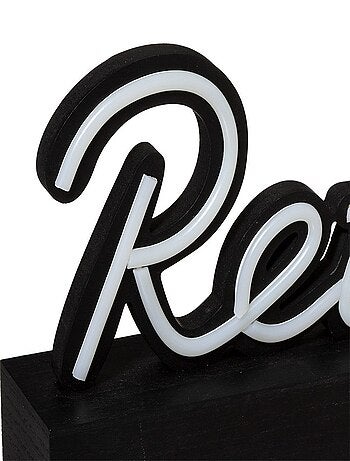 Mot déco lumineux LED rétro noir