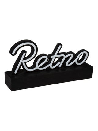 Mot déco lumineux LED rétro noir