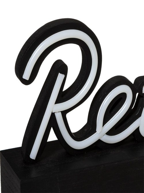 Mot déco lumineux LED rétro noir - Kiabi