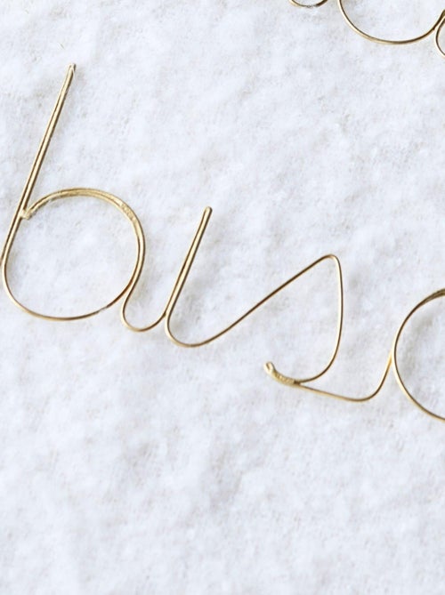 Mot fil de laiton doré "BISOU" - Kiabi