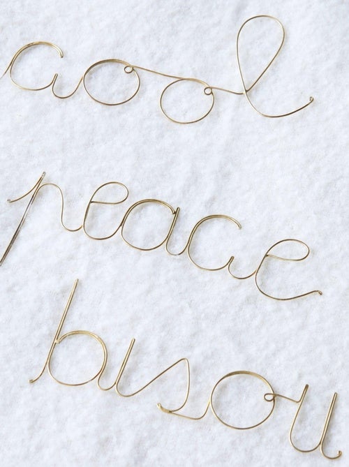 Mot fil de laiton doré "BISOU" - Kiabi