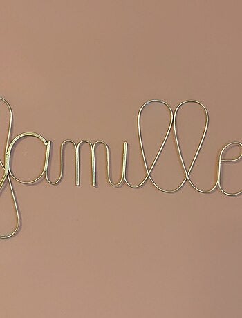 Mot fil de laiton doré "FAMILLE