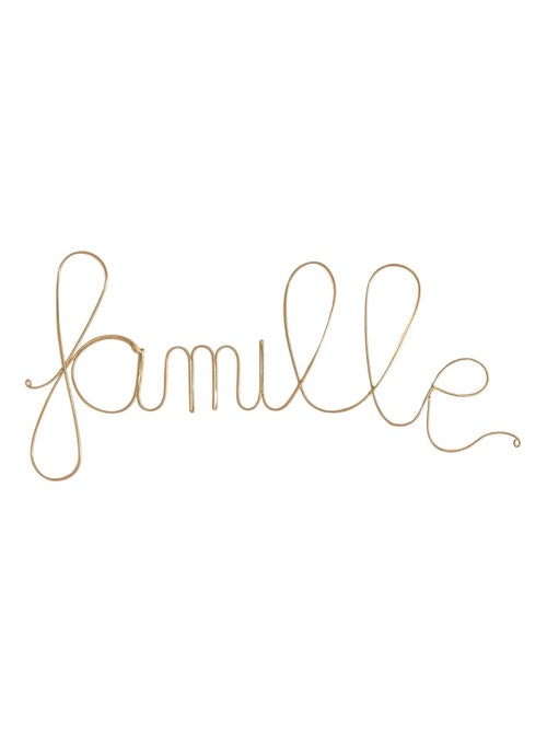 Mot fil de laiton doré "FAMILLE" - Kiabi