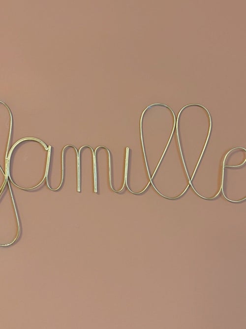 Mot fil de laiton doré "FAMILLE" - Kiabi