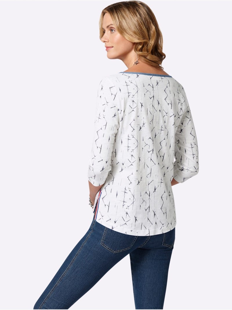 Motif Imprimé - Taille Standard - Moda Vilona Blanc Bleu - Kiabi