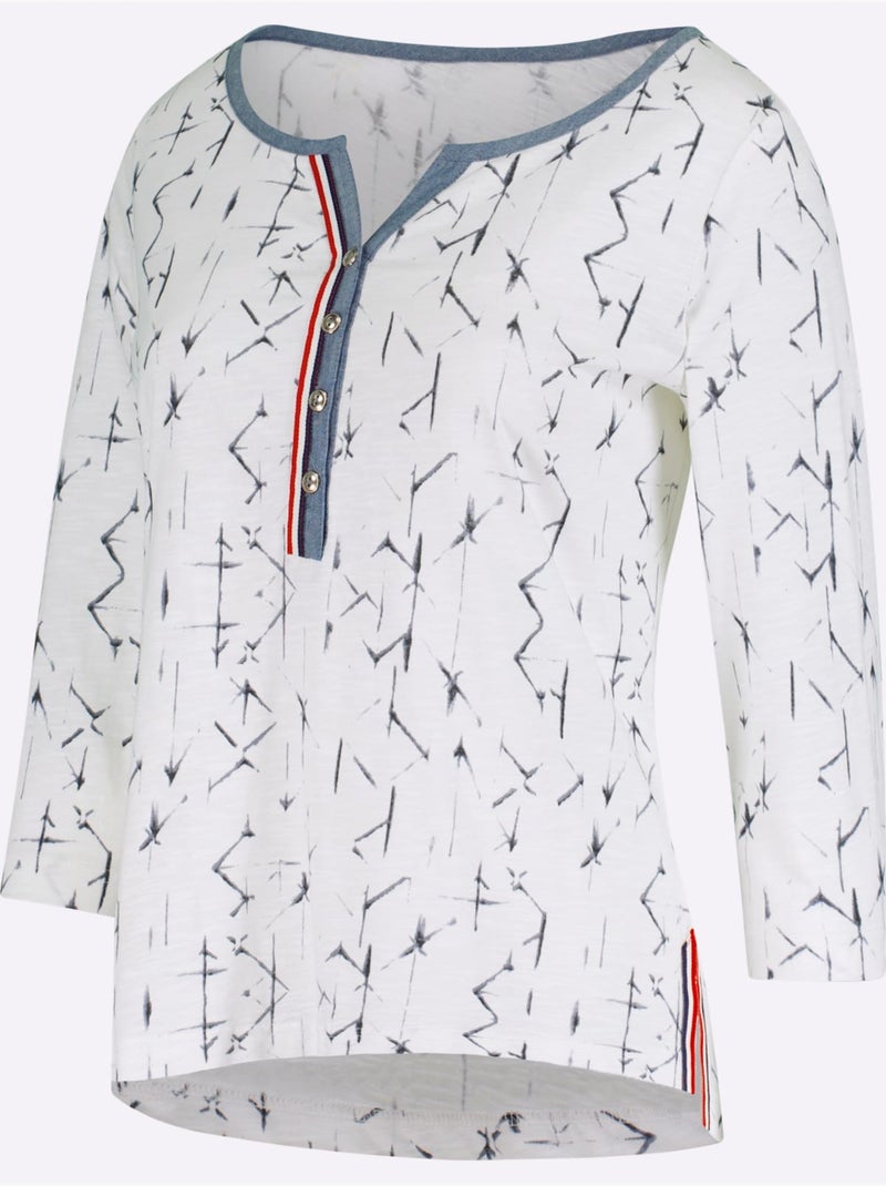 Motif Imprimé - Taille Standard - Moda Vilona Blanc Bleu - Kiabi