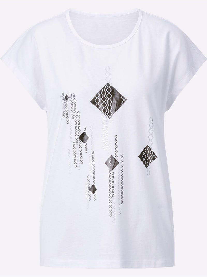 Motif Imprimé - Taille Standard - Moda Vilona Blanc Noir - Kiabi