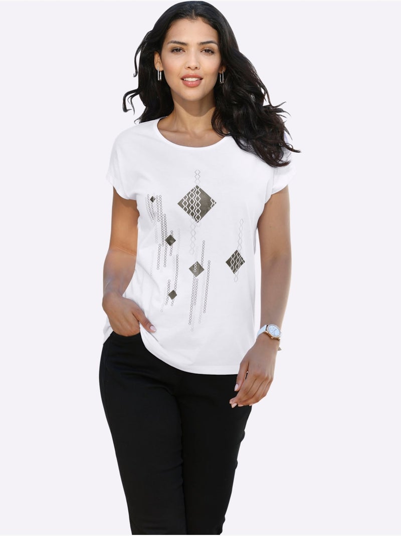 Motif Imprimé - Taille Standard - Moda Vilona Blanc Noir - Kiabi
