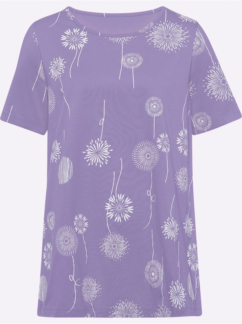 Motif Imprimé - Taille Standard - Moda Vilona Blanc Violet - Kiabi