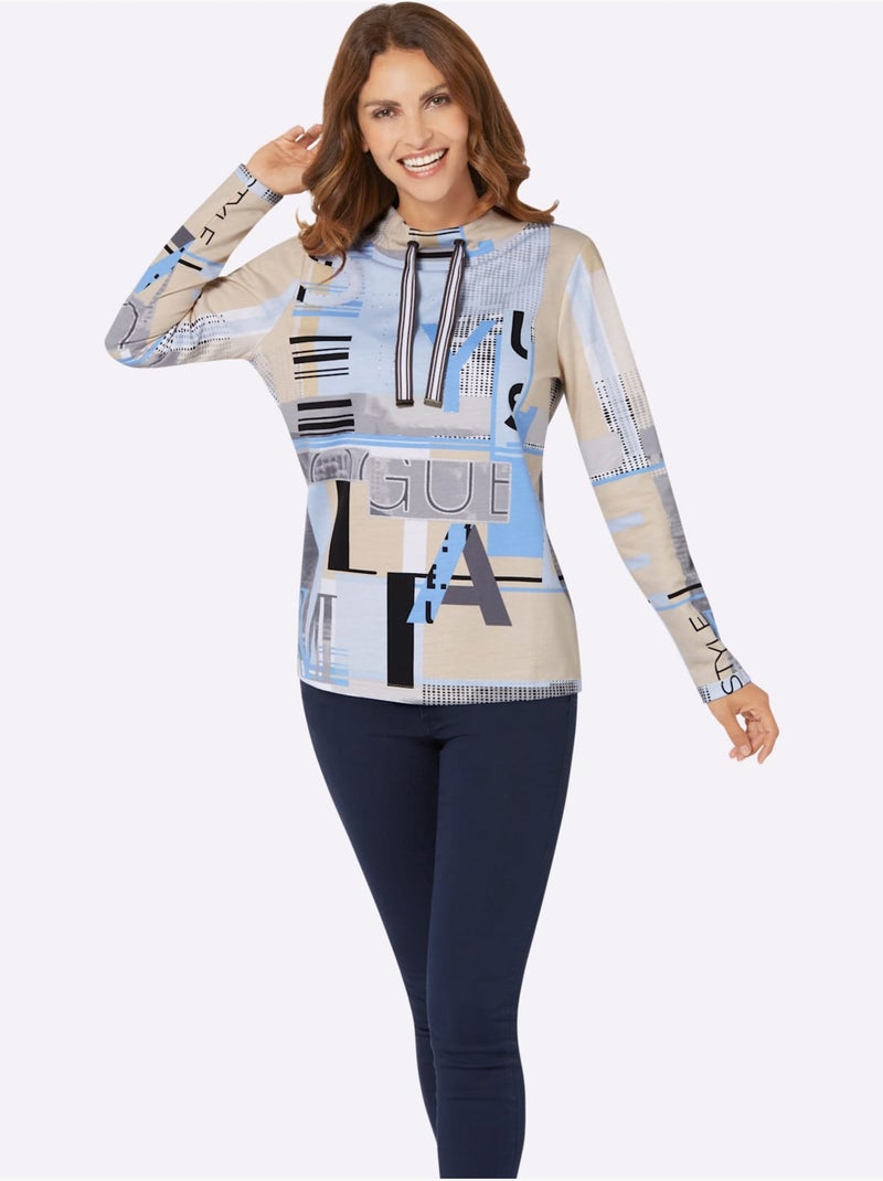 Motif Imprimé - Taille Standard - Witt Bleu Ecru - Kiabi