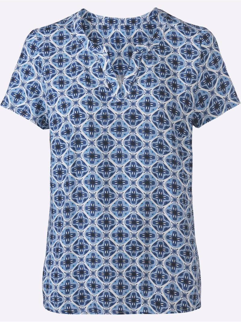 Motif Imprimé - Taille Standard - Witt Bleu Ecru - Kiabi