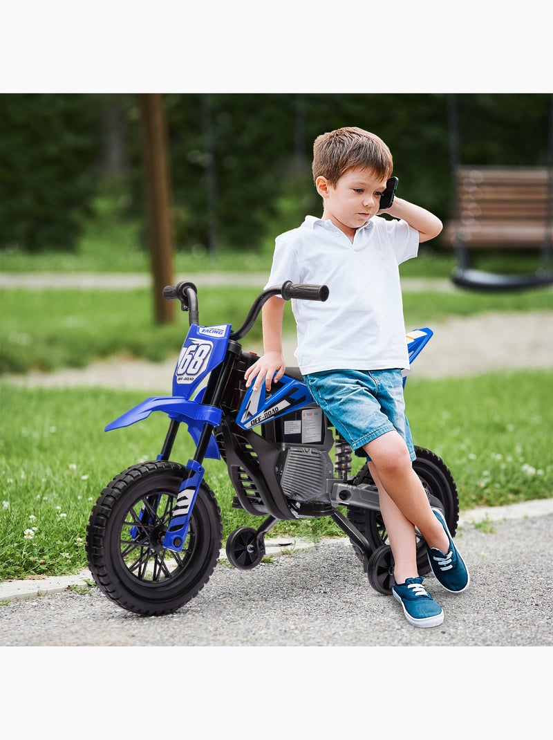 Moto cross électrique dirt bike enfant 2 vitesses 2,4-5 km/h musiques Bleu Bleu - Kiabi