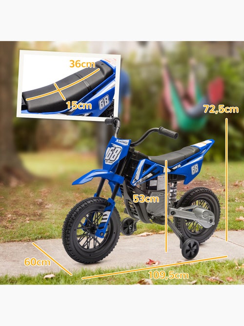 Moto cross électrique dirt bike enfant 2 vitesses 2,4-5 km/h musiques - Kiabi