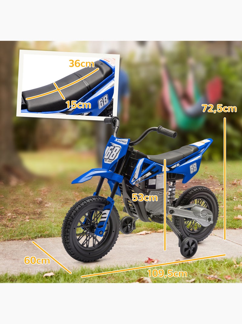 Moto cross électrique dirt bike enfant 2 vitesses 2,4-5 km/h musiques Bleu Bleu - Kiabi