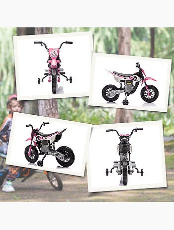 Moto cross électrique dirt bike enfant 2 vitesses 2,4-5 km/h musiques