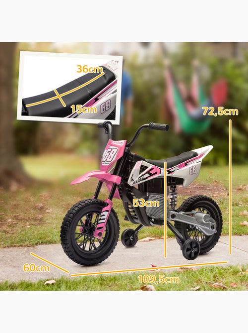 Moto cross électrique dirt bike enfant 2 vitesses 2,4-5 km/h musiques - Kiabi
