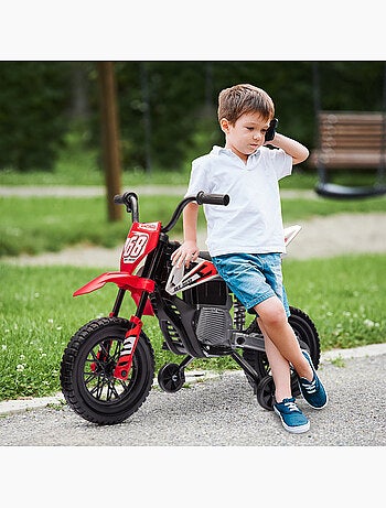 Moto cross électrique dirt bike enfant 2 vitesses 2,4-5 km/h musiques