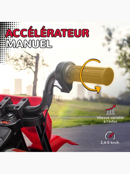 Moto cross électrique dirt bike enfant 2 vitesses 2,4-5 km/h musiques - Kiabi