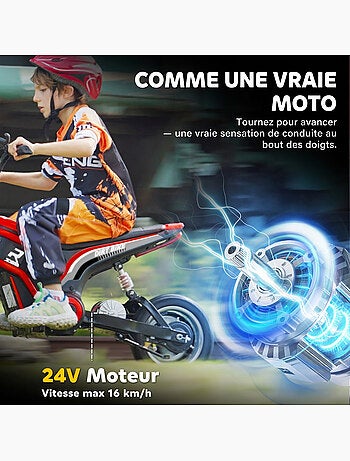 Moto cross électrique dirt bike enfant 350w 16 km/h max.