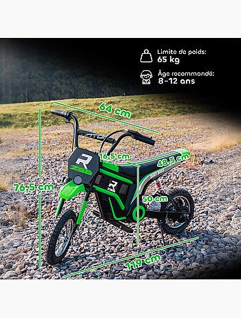 Moto cross électrique dirt bike enfant 350w 16 km/h max.