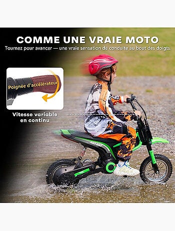 Moto cross électrique dirt bike enfant 350w 16 km/h max.